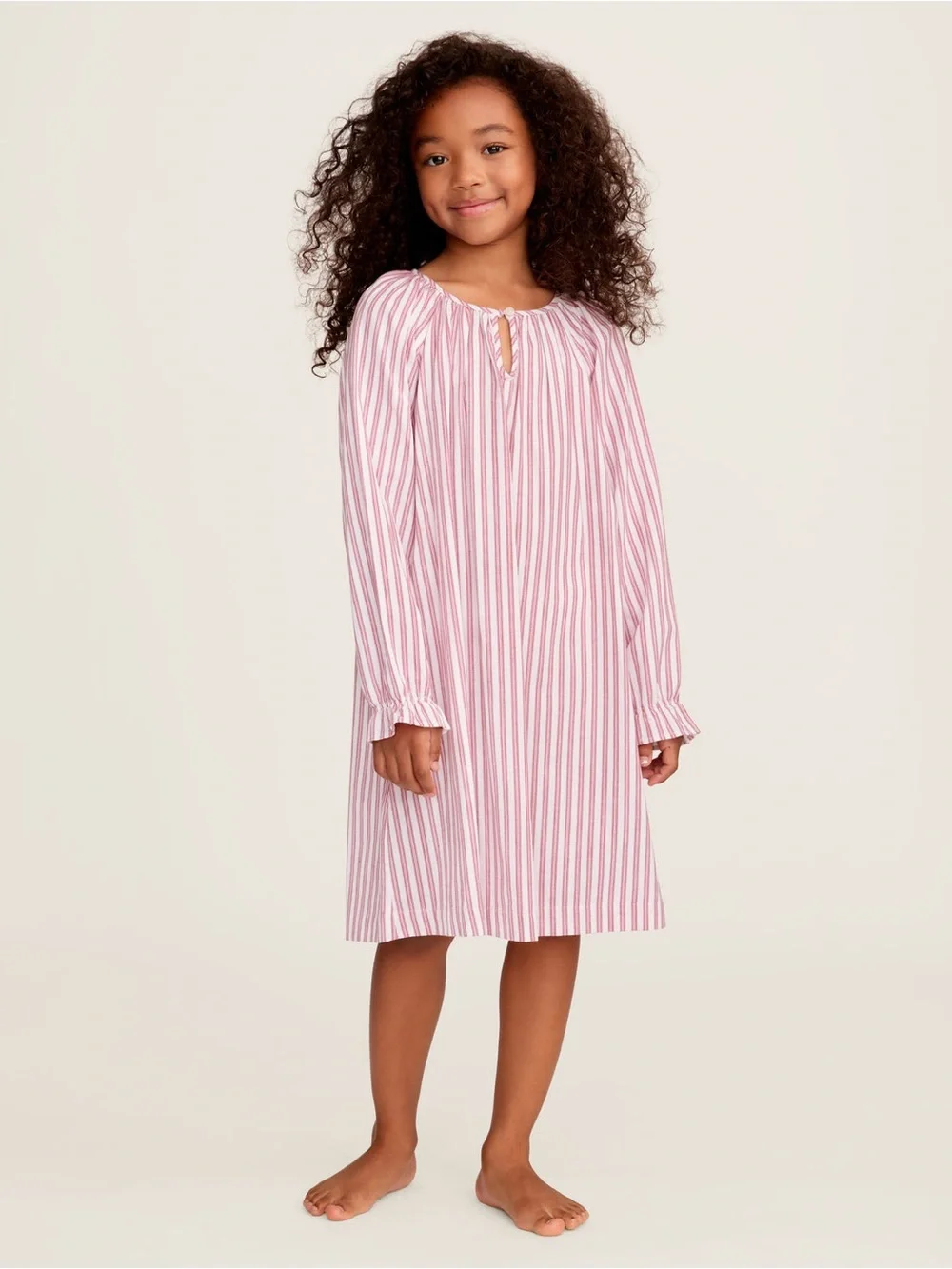 Petite Plume Delphine Nightgown Girls 4 Antique Red Ticking Stripe Pajama